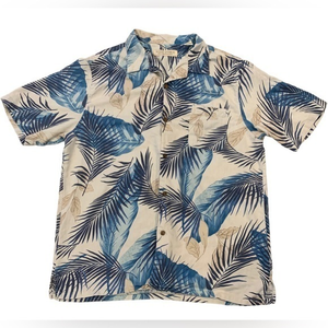 Island Republic Hawaiian Button Down Shirt‎ SUPER SOFT 100% Silk Light Blue 2X